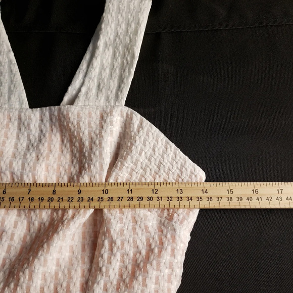 Maeve‎ Anthropologie Basket Weave Grid & Peach Peplum Tank Top 0P - Picture 7 of 7